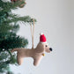 Felt Ornament - Dachshund Dog with Christmas Hat - Chickadees Wooden Toys