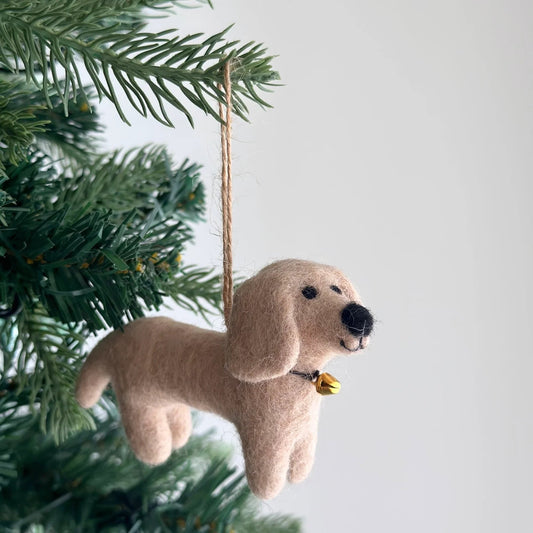 Felt Ornament - Dachshund Dogs - Chickadees Wooden Toys