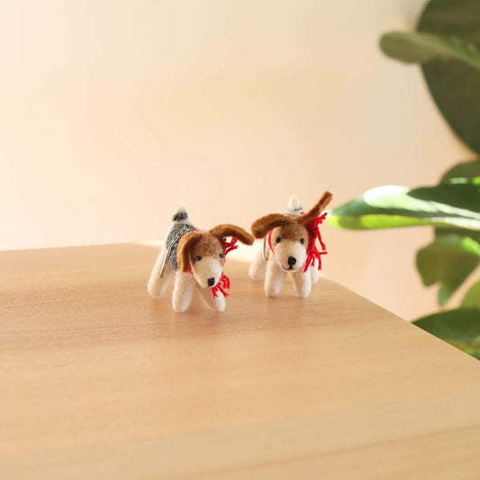 Felt Ornament - Jack Russell Dog - Chickadees Wooden Toys