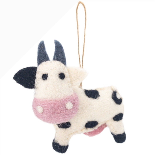 Felt Ornament - Milk Cow - Chickadees Wooden Toys
