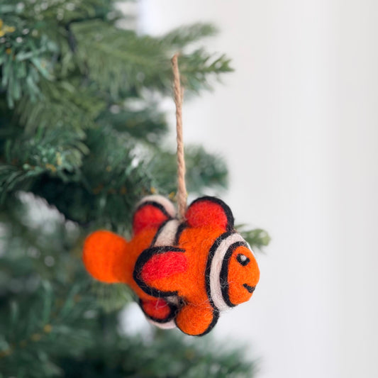 Felt Ornament - Mini Clownfish - Chickadees Wooden Toys