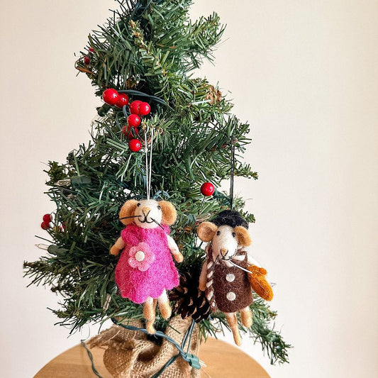 Felt Ornament - Mouse / Boy - Chickadees Wooden Toys