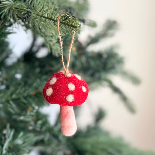 Felt Ornament - Mushroom - Chickadees Wooden Toys