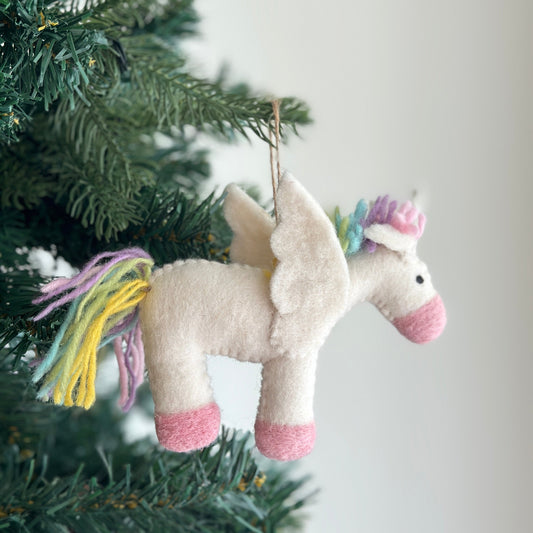 Felt Ornament - Pastel Unicorn - Chickadees Wooden Toys