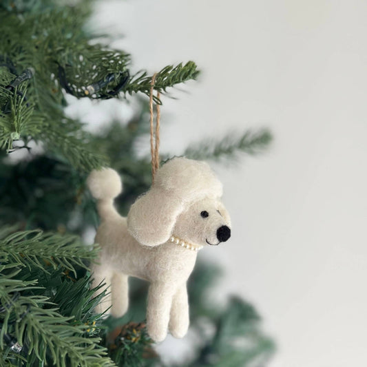 Felt Ornament - Poodle Ornament - Chickadees Wooden Toys