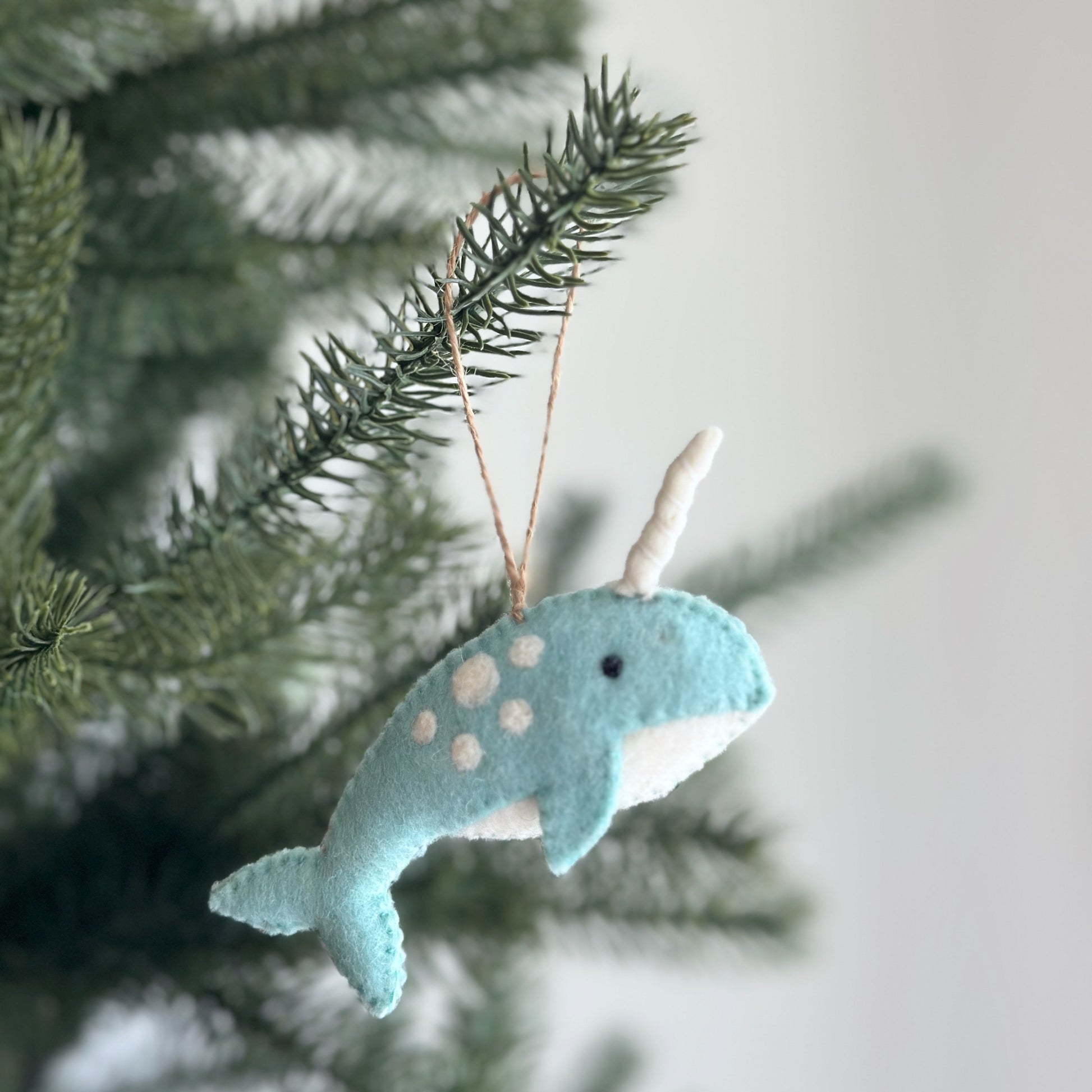 Felt Ornament Set of 3 - Narwhal - Chickadees Wooden Toys