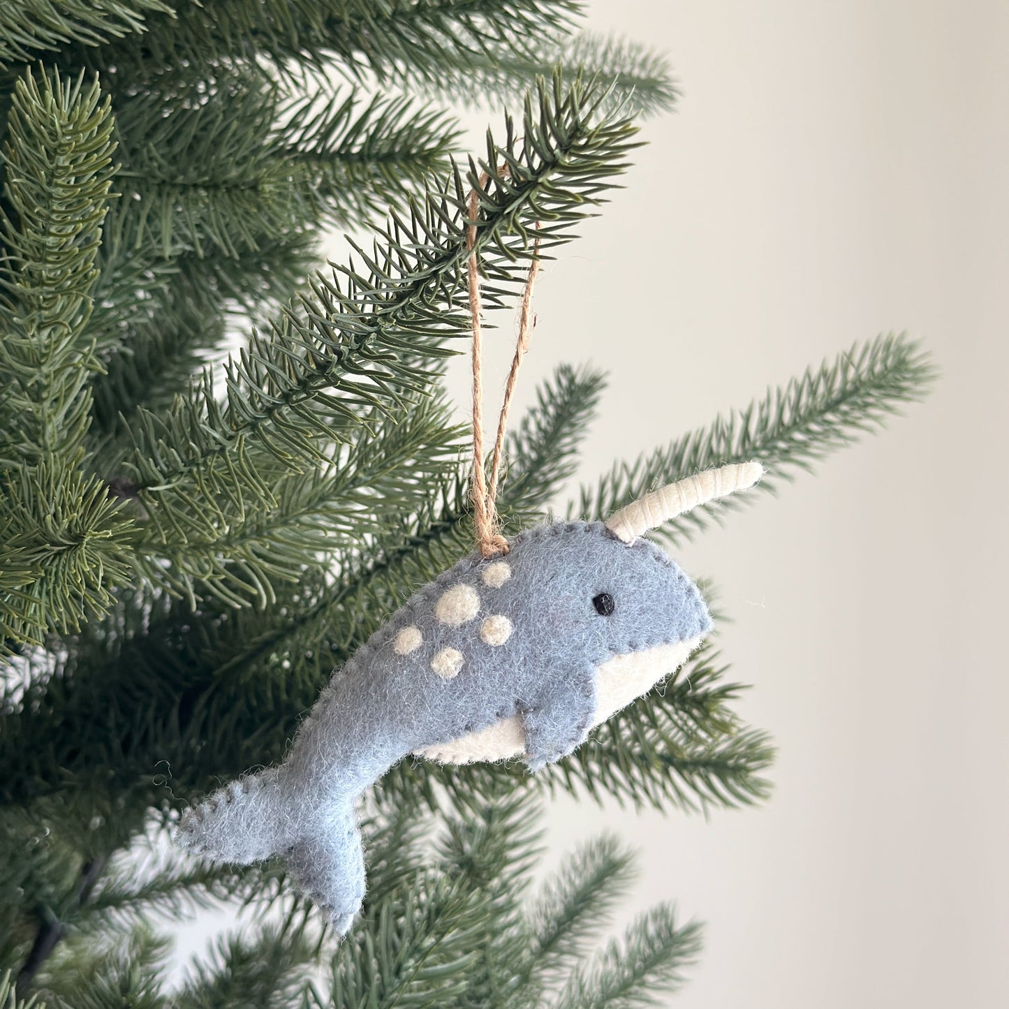 Felt Ornament Set of 3 - Narwhal - Chickadees Wooden Toys