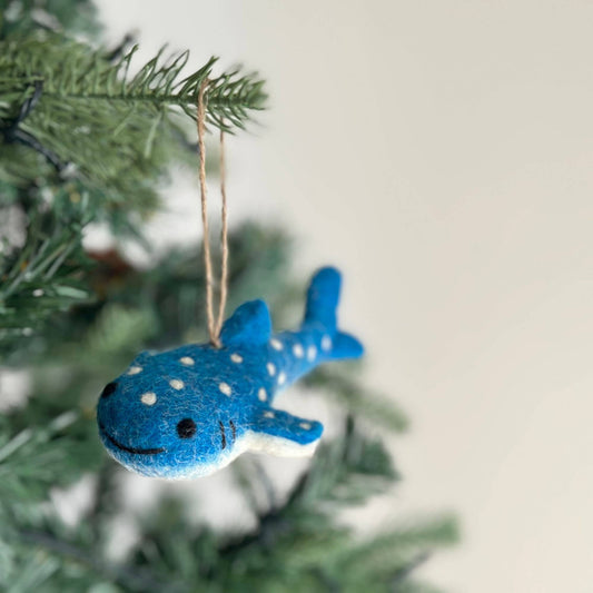 Felt Ornament - Smiley Whale Shark - Chickadees Wooden Toys
