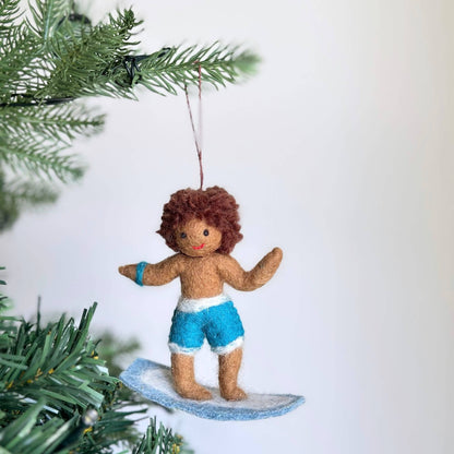 Felt Ornament - Surfer Boy - Chickadees Wooden Toys