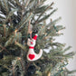 Felt Ornament - White Cat Wearing Christmas Hat