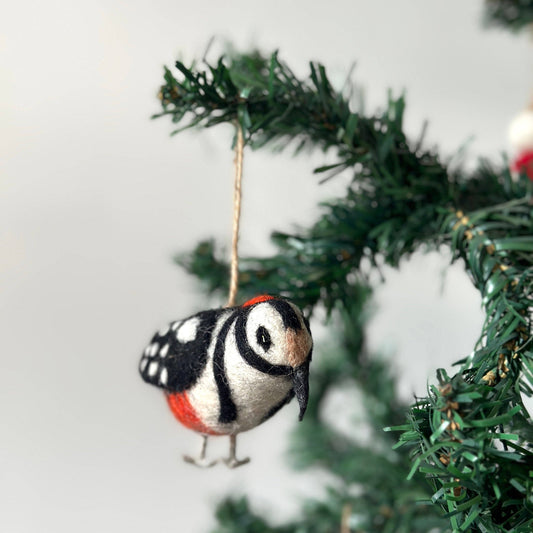Felt Ornament - Woodpecker - Chickadees Wooden Toys
