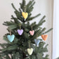Felt Pastel Heart Ornaments – Set of 7 Wool Decorations