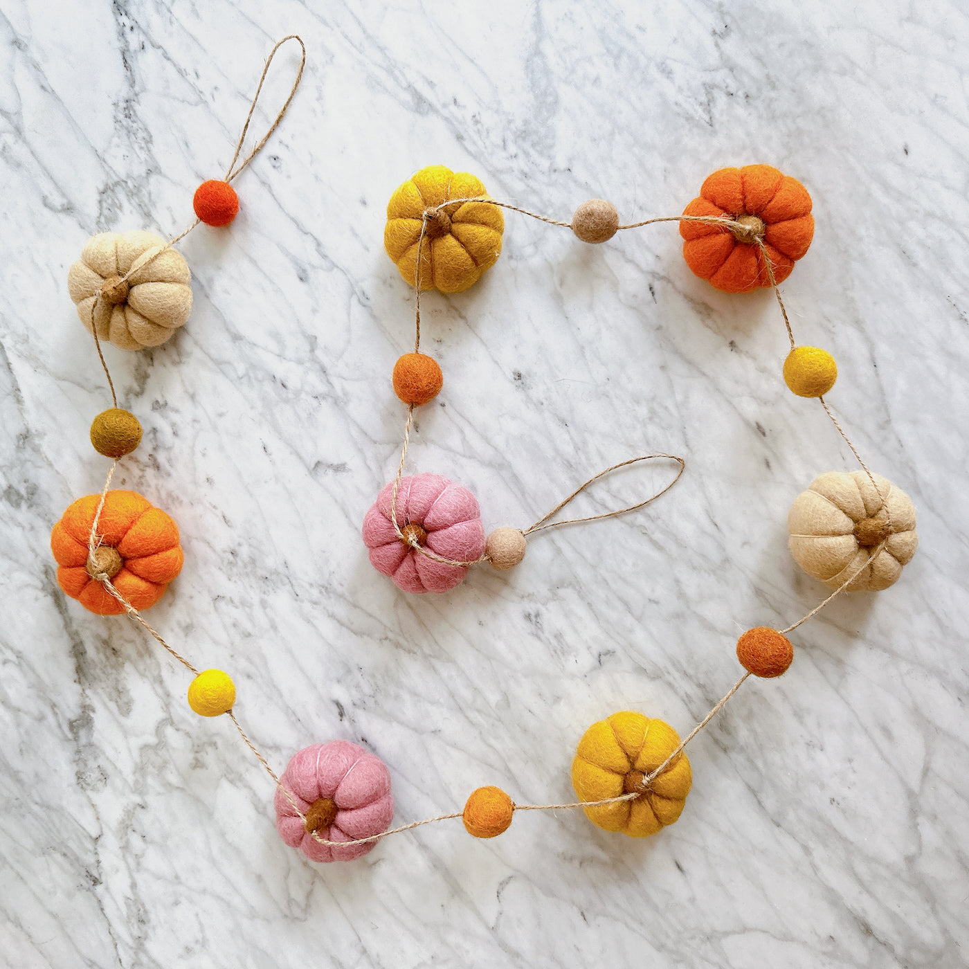Felt Pumpkin Garland - Chickadees Wooden Toys