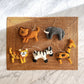 Felt Safari Animal Ornament Set of 5 - Chickadees Wooden Toys