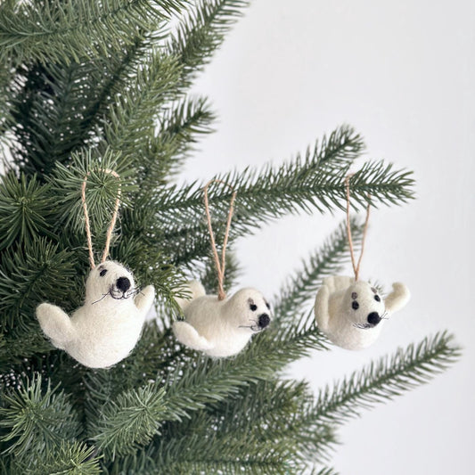 Felt Seal Ornament Set of 3