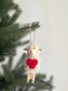 Felt Sheep Holding Heart Ornament