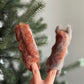 Felt Squirrel Finger Puppet with Acorn