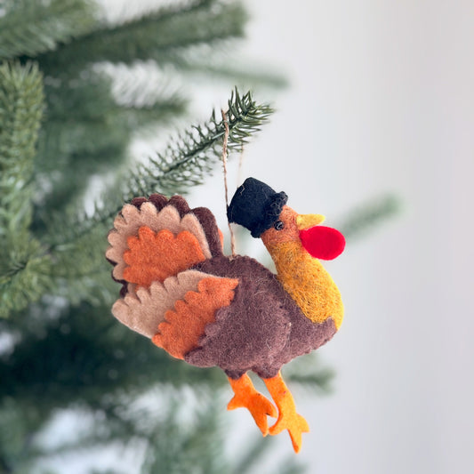 Felt Turkey Ornament - Chickadees Wooden Toys