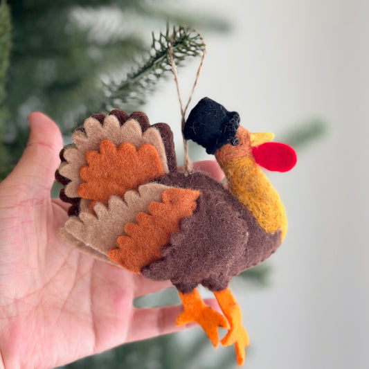 Felt Turkey Ornament - Chickadees Wooden Toys