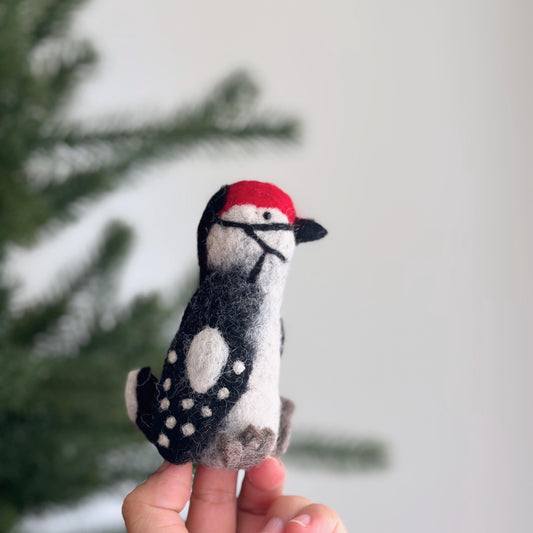 Felt Woodpecker Finger Puppet