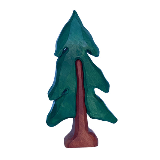 Hand Carved Fir Tree Small World