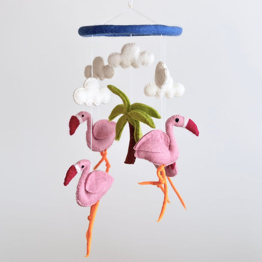 Flamingo Baby Mobile - Chickadees Wooden Toys