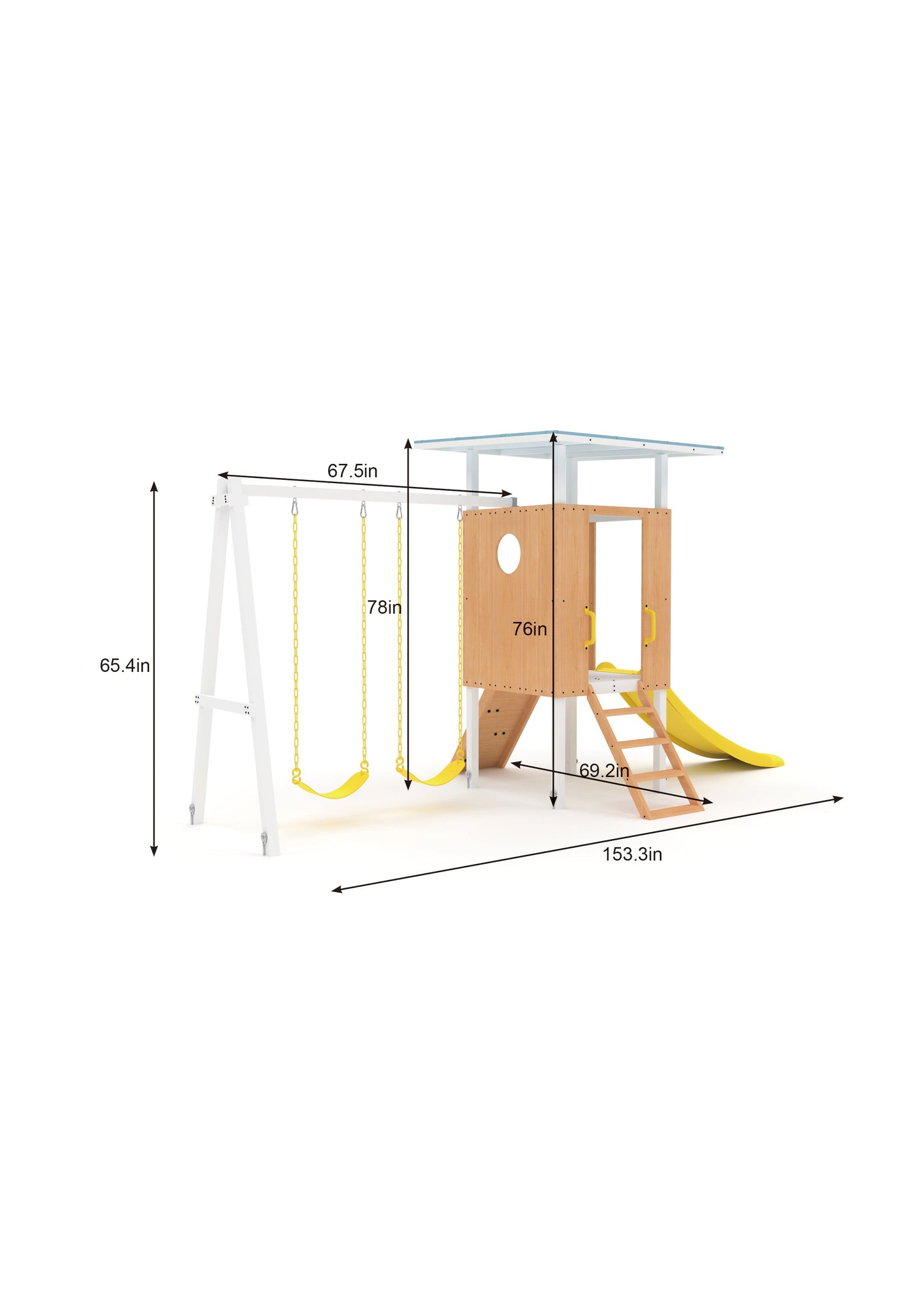 Forest Small Outdoor Toddler Swing Set | Compact Wooden Swing Frame for Babies & Kids