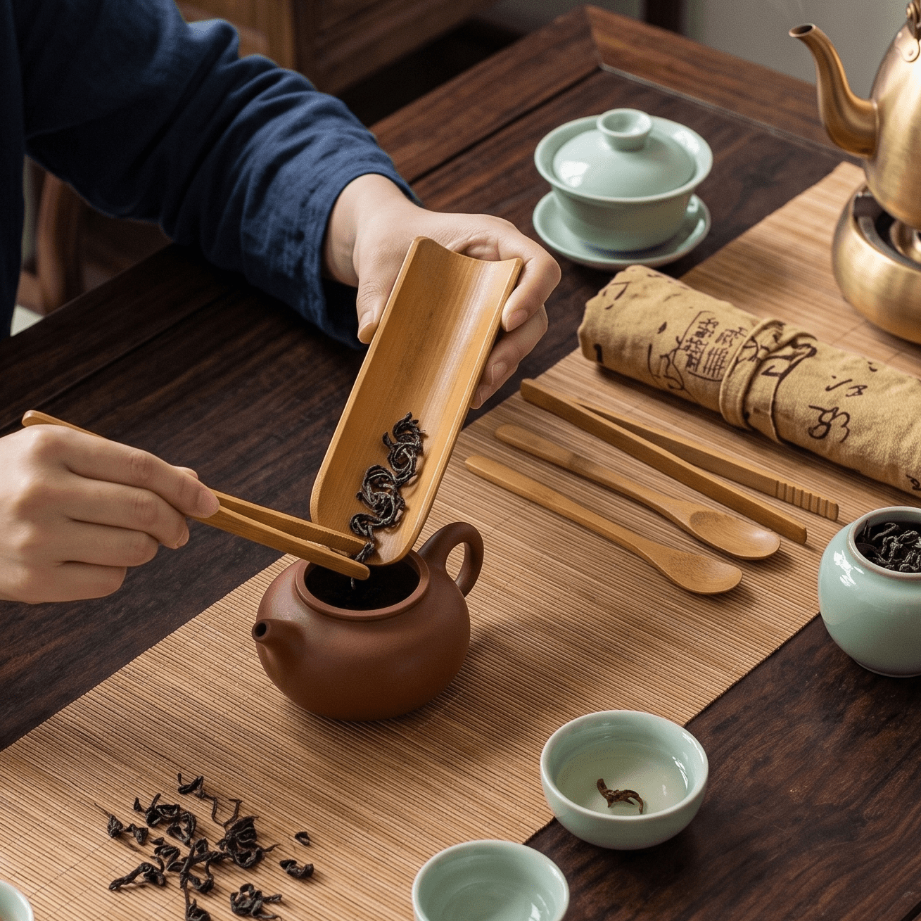 Gongfu Bamboo Tea Tools With Pouch