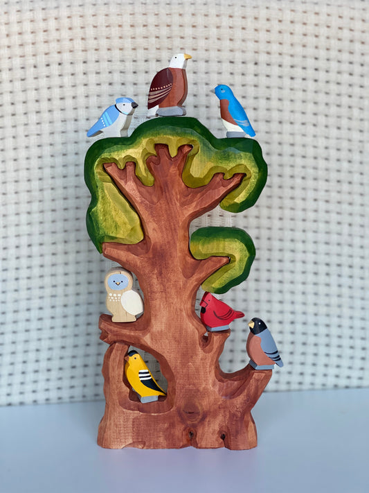 Wooden Bird Tree Toy