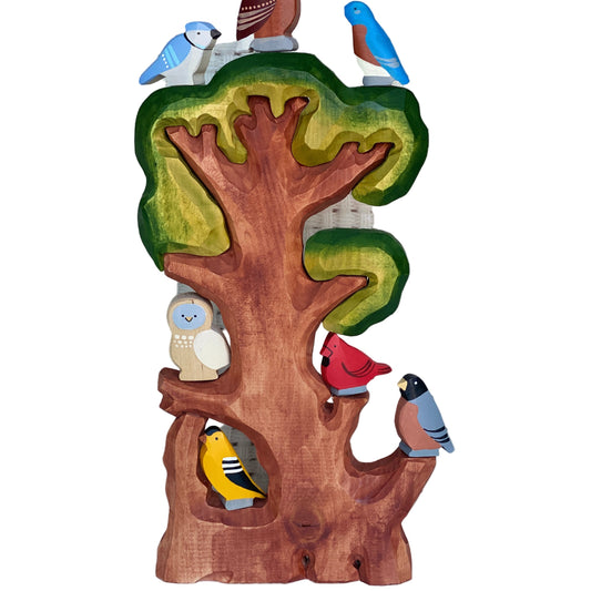 Wooden Bird Tree Toy