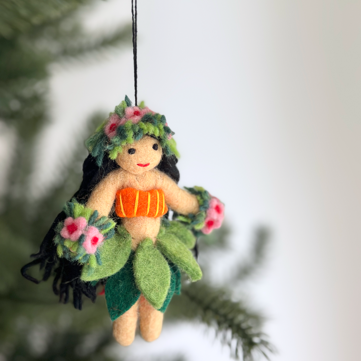 Hula Girl Ornament - Chickadees Wooden Toys