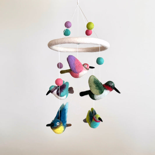 Hummingbird Baby Mobile - Chickadees Wooden Toys