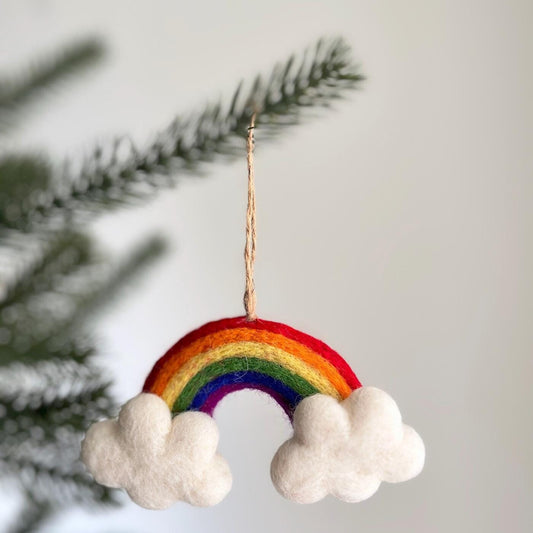 Felt Rainbow Cloud Christmas Ornament