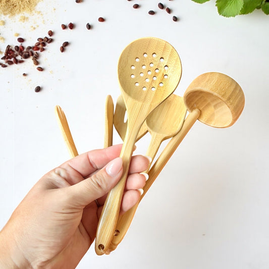Kids Bamboo Cooking Utensil Set - Chickadees Wooden Toys