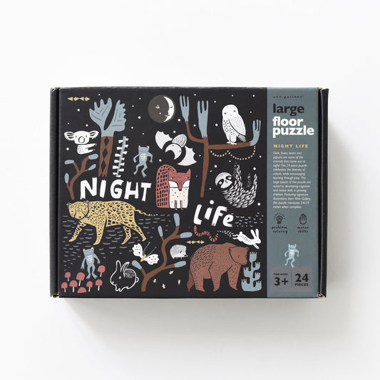Night Life Floor Puzzle - Chickadees Wooden Toys
