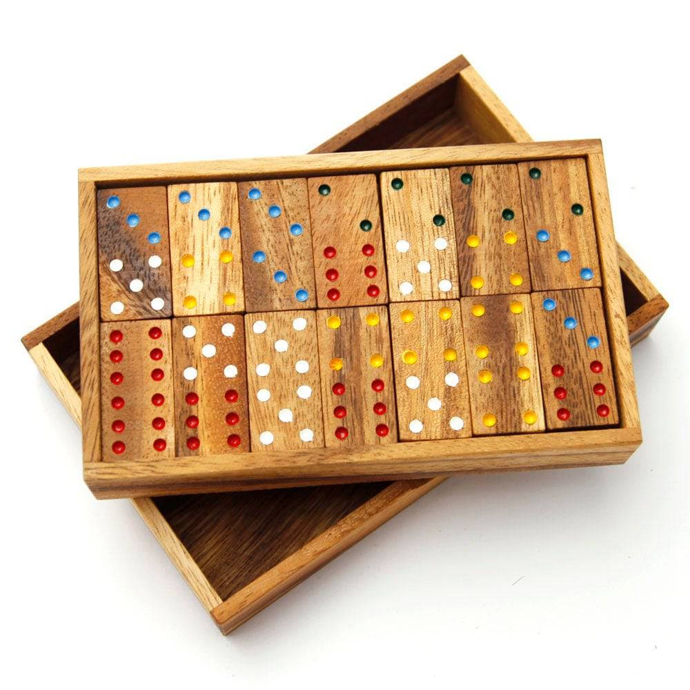 Double 6 Wooden Dominoes Set