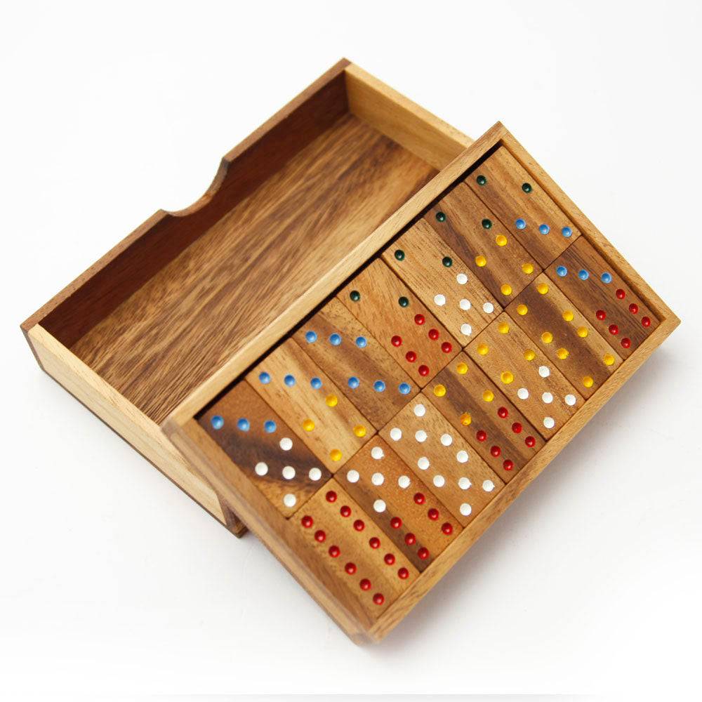 Double 6 Wooden Dominoes Set