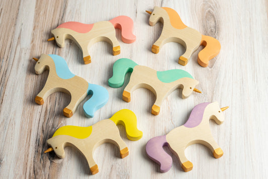 Waldorf large wooden Unicorn toy - Chickadees Wooden Toys