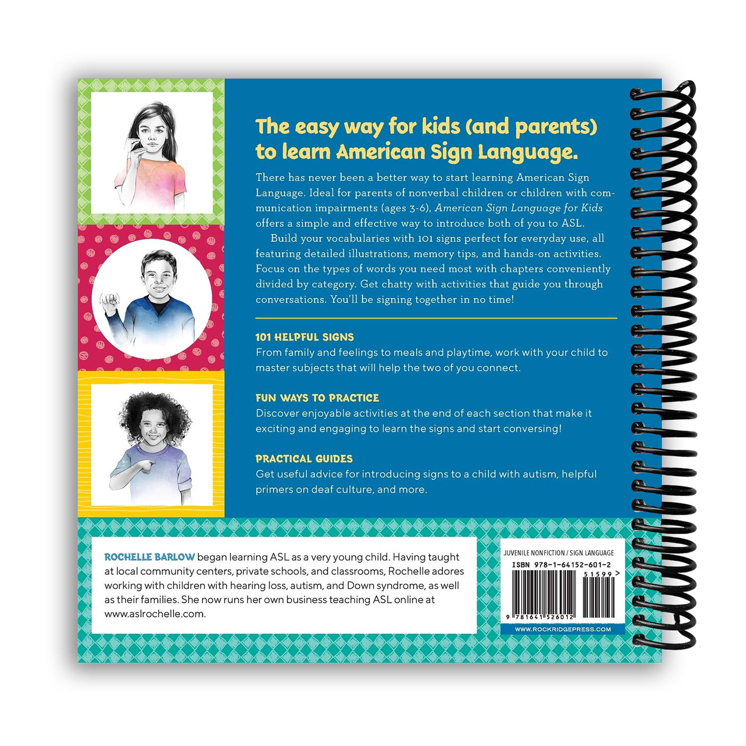American Sign Language for Kids: 101 Easy Signs for Nonverbal Communication (Spiral Bound) - Chickadees Wooden Toys