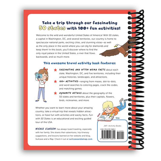 Fun with 50 States: A Big Activity Book for Kids about the Amazing United States (Spiral Bound) - Chickadees Wooden Toys