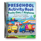 Preschool Activity Book Trucks, Cars, and Airplanes: 80 Games to Learn Letters, Numbers, Colors, and Shapes (Spiral Bound) - Chickadees Wooden Toys