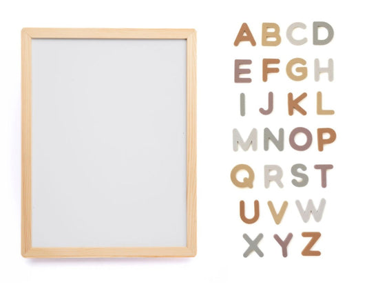 Alphabet Magnet Play Set and Whiteboard Bundle - Chickadees Wooden Toys