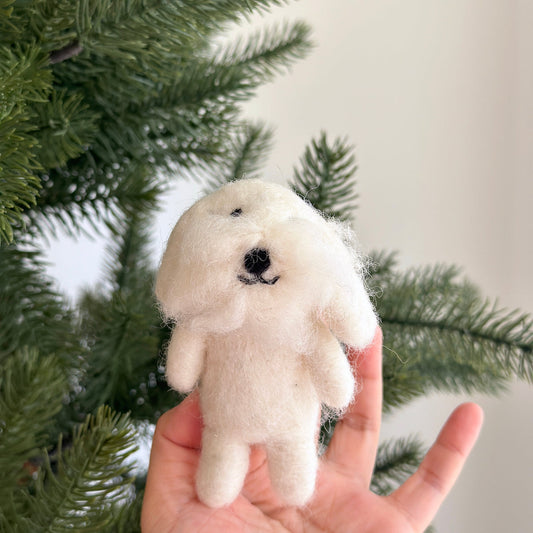 Maltese Dog Finger Puppet - Chickadees Wooden Toys