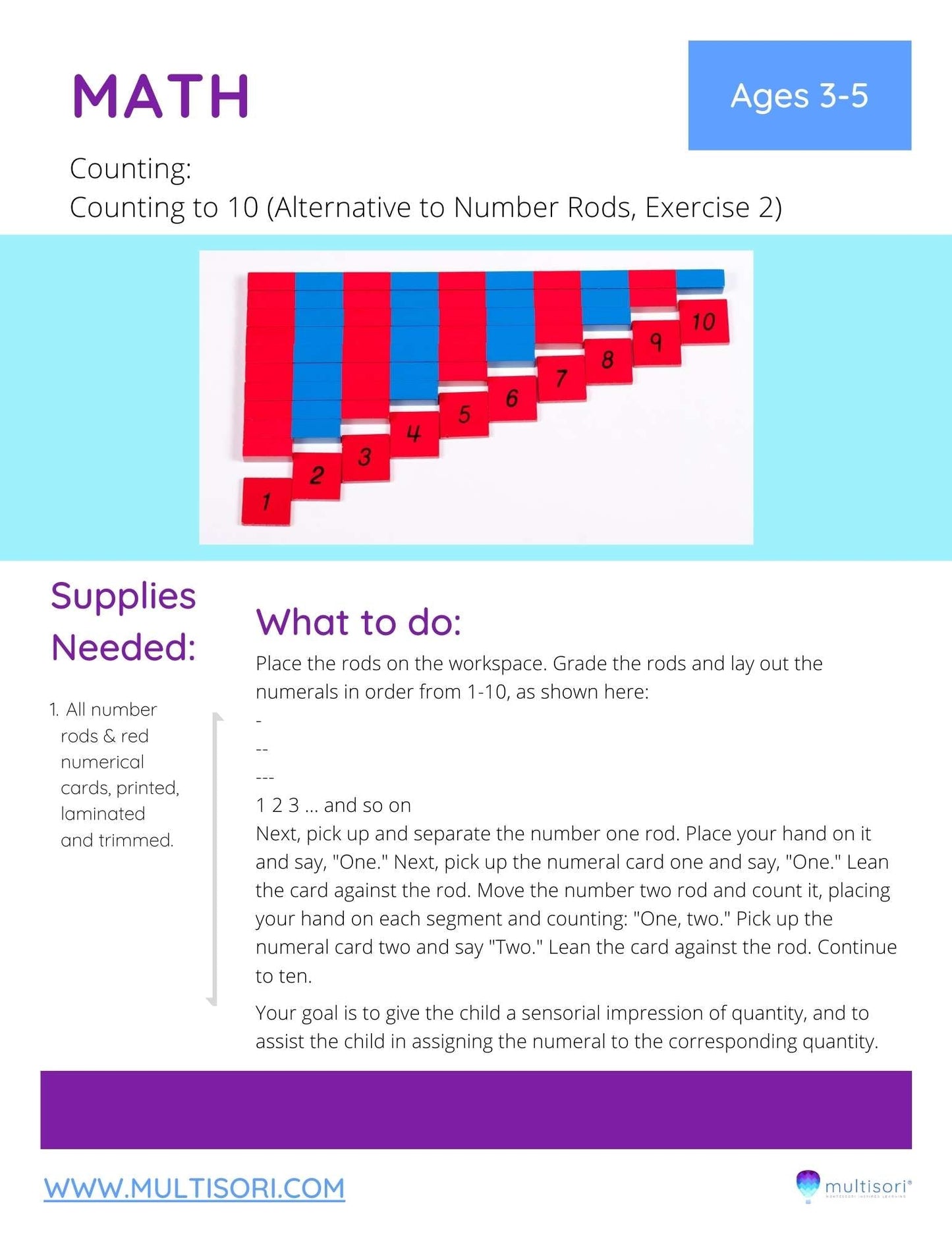 Montessori Homeschooling Mathematics Curriculum