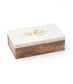 Indukala Crescent Moon Treasure Box - Wood, Marble, Brass - Chickadees Wooden Toys