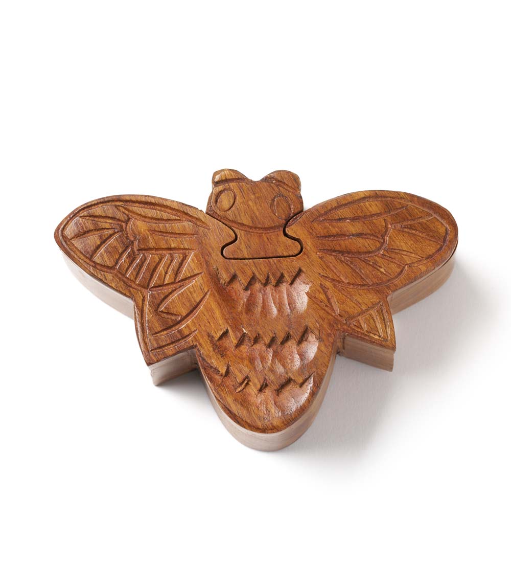 Bee Puzzle Box - Handcrafted Sheesham Wood