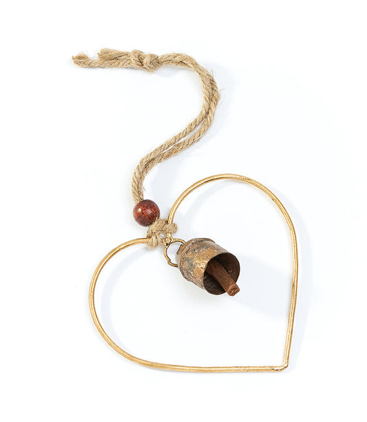 Air Element Heart Bell Wind Chime - Fair Trade Garden - Chickadees Wooden Toys