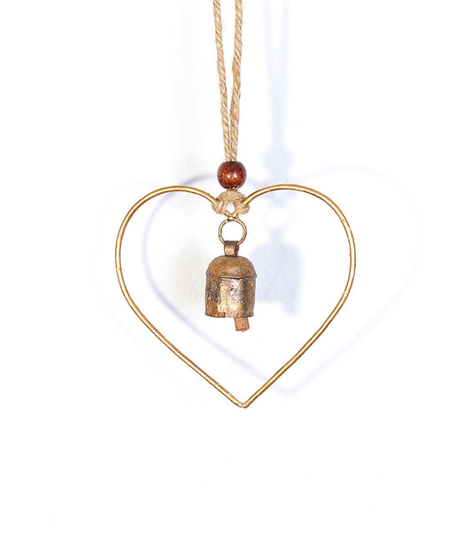 Air Element Heart Bell Wind Chime - Fair Trade Garden - Chickadees Wooden Toys