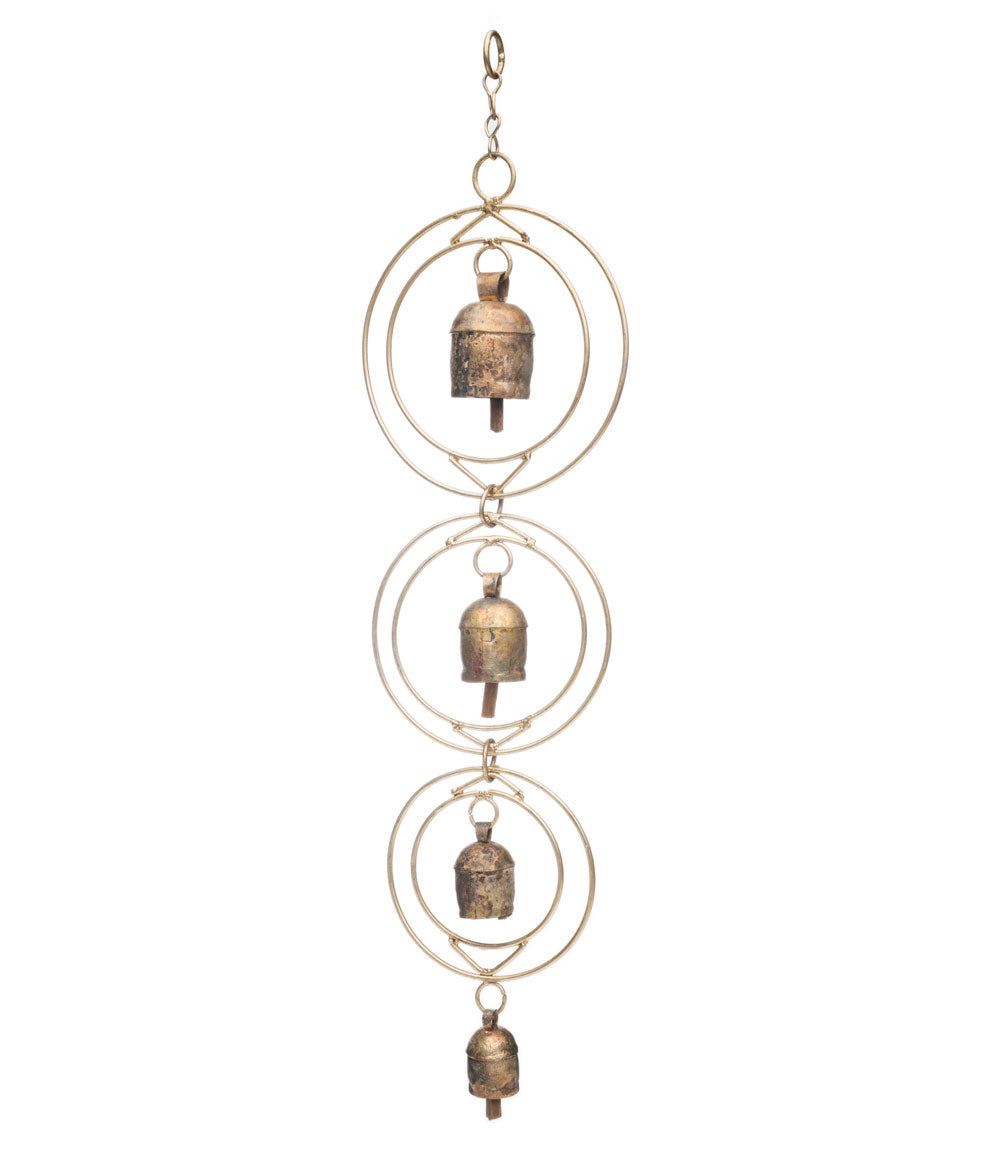 Ushas Dawn Long Rustic Bell Wind Chime - Hand Tuned - Chickadees Wooden Toys