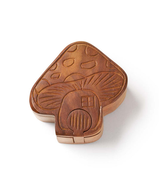 Mushroom Puzzle Box - Handcrafted Sheesham Wood - Chickadees Wooden Toys